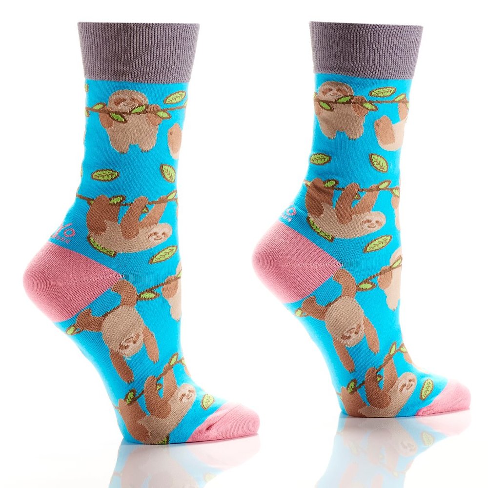 Silly Socks Sloth-Womens Crew Socks